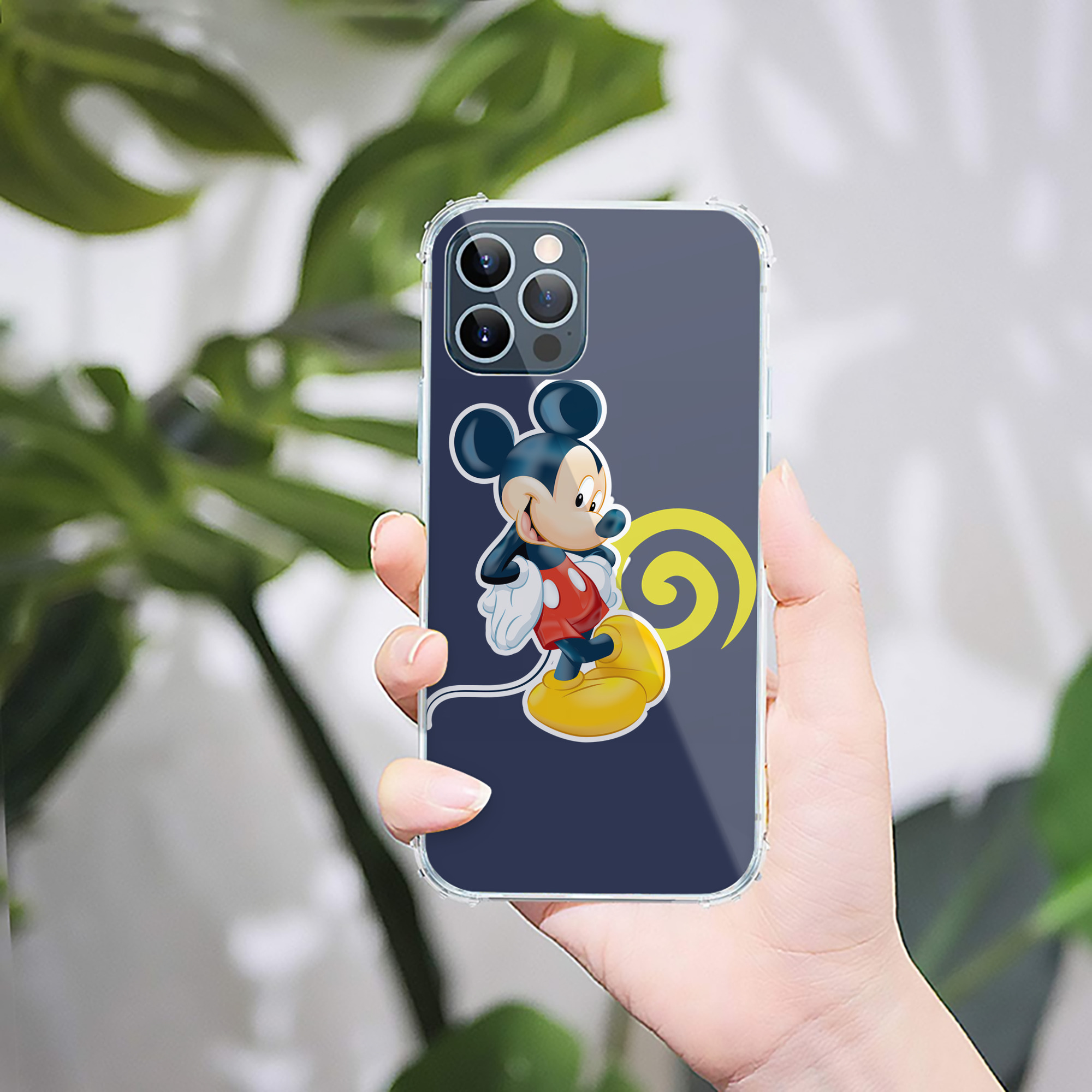 （画像用） ミッキーマウス Mickey Mouse 【iPhone 12シリーズ対応】透明スマホケース（クリアソフトケース）